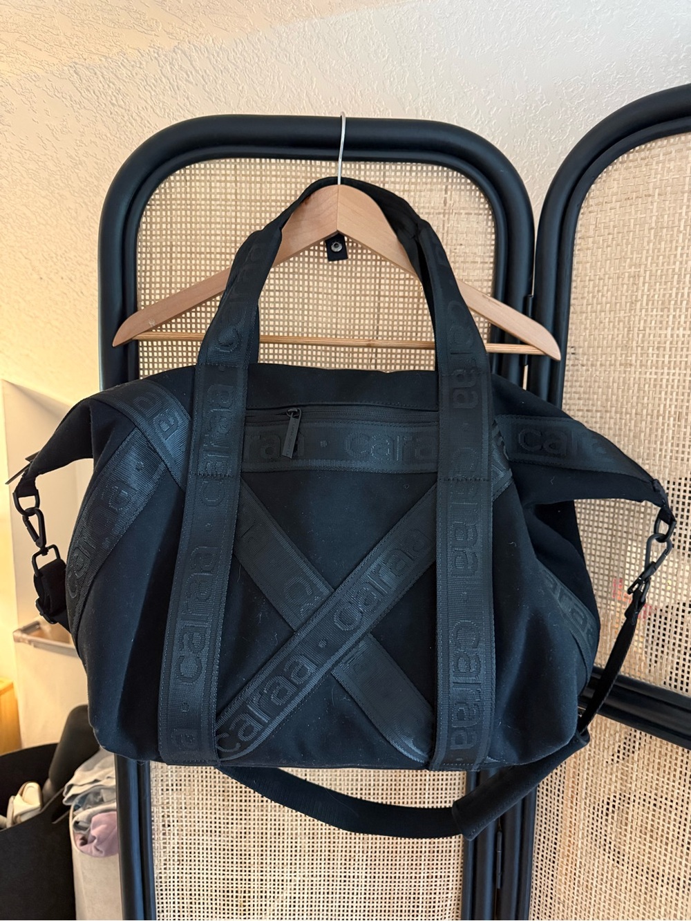 caraa Sport Crossbody Shoulder Duffle Bag Black